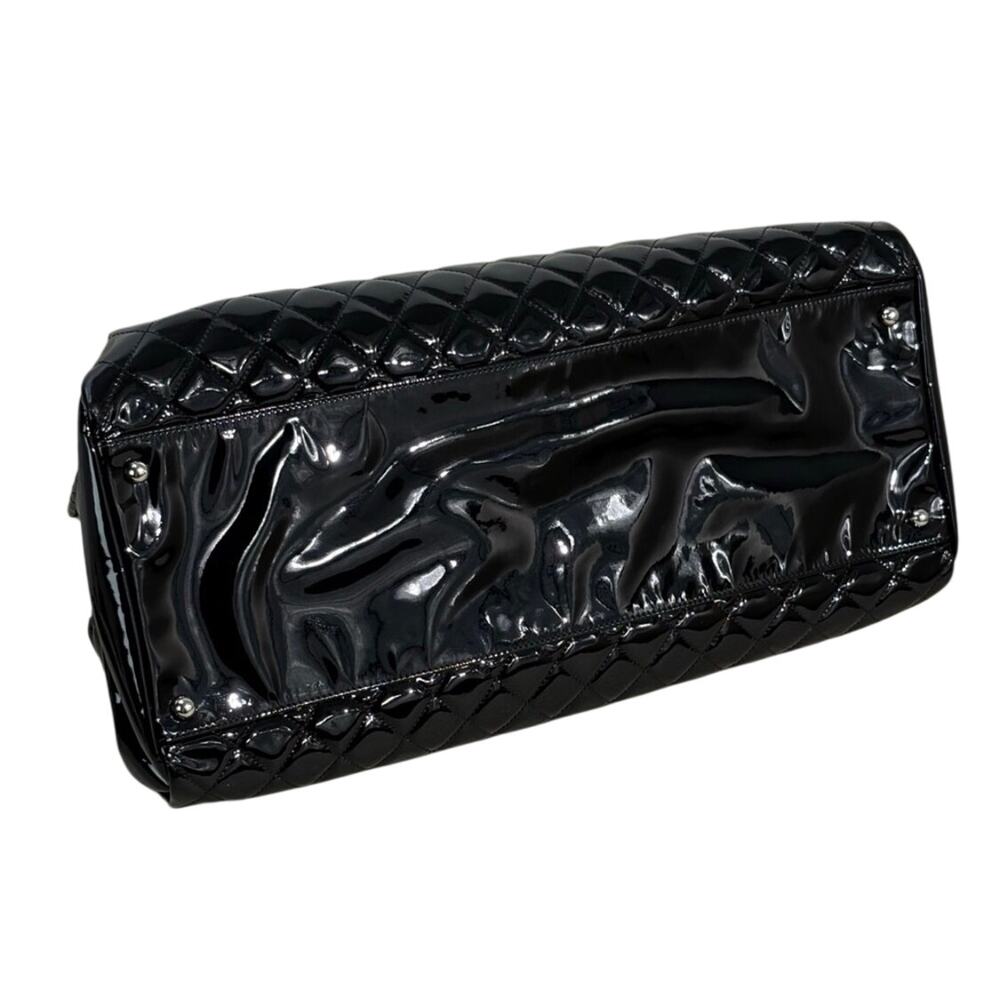 Chanel Black Quilted Patent Leather XL Just Mademoiselle Pristine - Picture 7 of 16